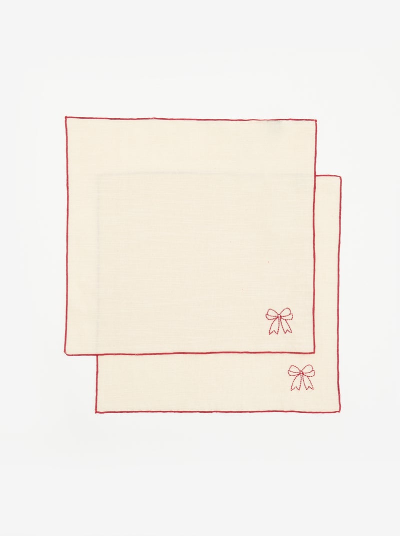 Pack de 2 guardanapos de mesa 'Natal' Cru - Kiabi