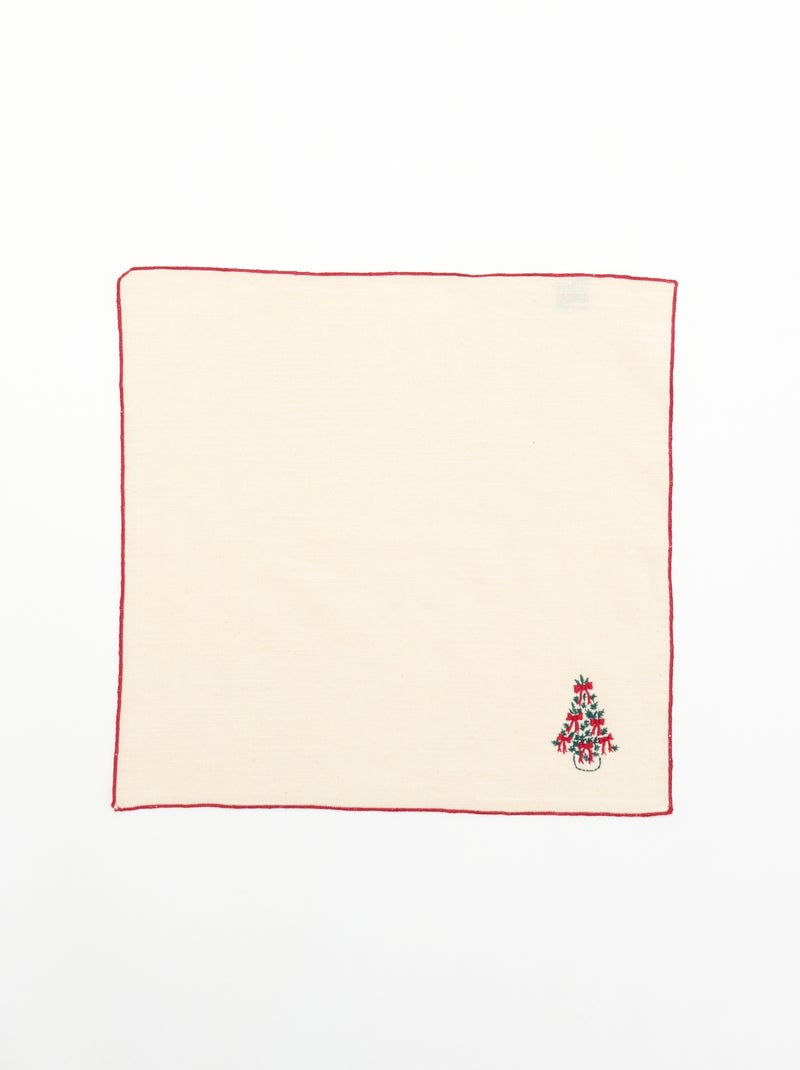 Pack de 2 guardanapos de mesa 'Natal' Cru - Kiabi