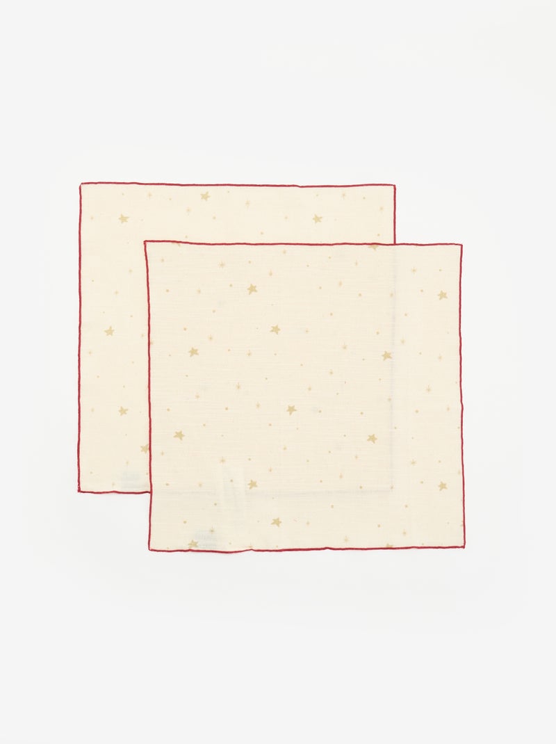 Pack de 2 guardanapos de mesa 'Natal' Cru - Kiabi