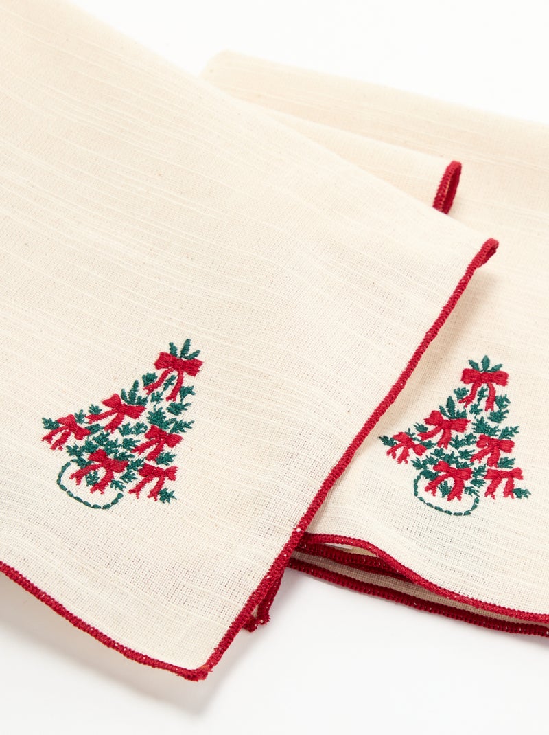 Pack de 2 guardanapos de Natal - KIABI Home Cru - Kiabi