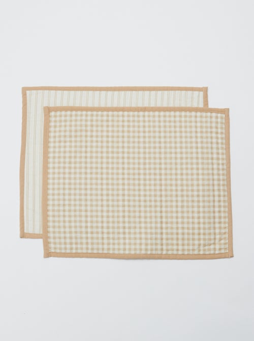 Pack de 2 individuais de mesa 32 x 40 cm com dupla estampagem - Kiabi Home - Kiabi Pack de 2 individuais de mesa 32 x 40 cm com dupla estampagem - Kiabi Home - Kiabi