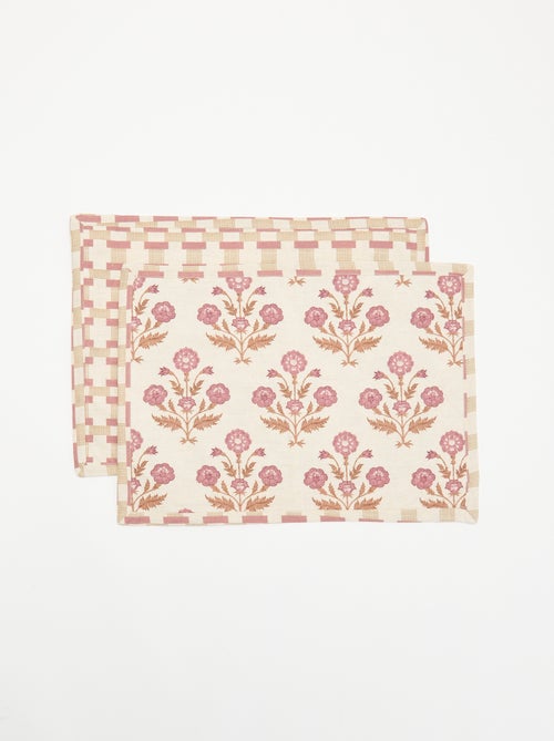 Pack de 2 individuais de mesa estampados - Kiabi Pack de 2 individuais de mesa estampados - Kiabi