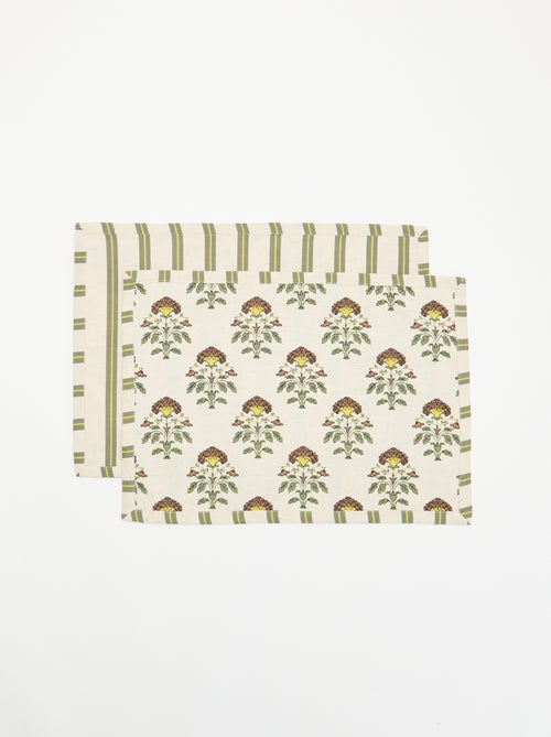 Pack de 2 individuais de mesa estampados - Kiabi Pack de 2 individuais de mesa estampados - Kiabi