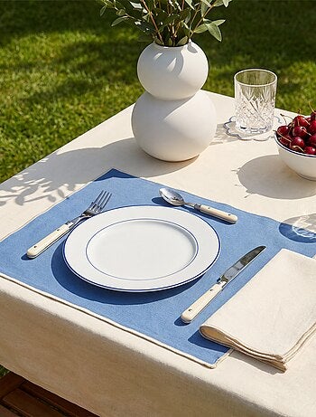 Pack de 2 individuais de mesa/guardanapos lisos 2 em 1 32 x 40 cm - Kiabi Home