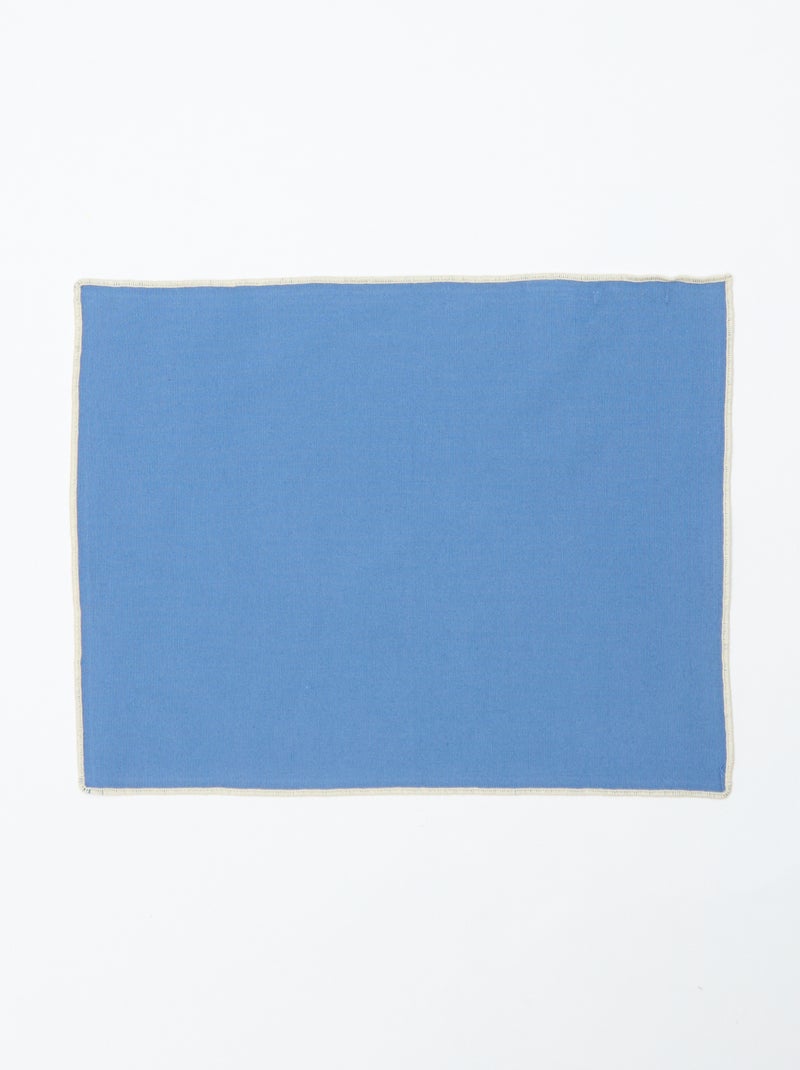Pack de 2 individuais de mesa/guardanapos lisos 2 em 1 32 x 40 cm - Kiabi Home Azul - Kiabi