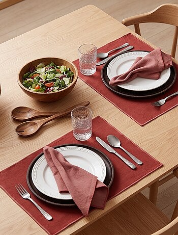 Pack de 2 individuais de mesa/guardanapos lisos 2 em 1 32 x 40 cm - Kiabi Home