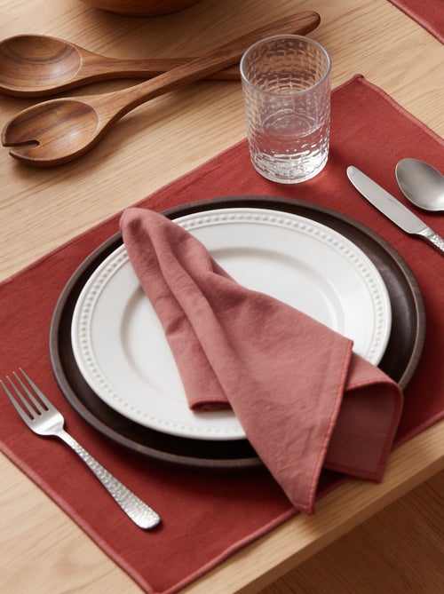 Pack de 2 individuais de mesa/guardanapos lisos 2 em 1 32 x 40 cm - Kiabi Home - Kiabi