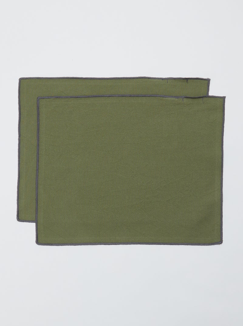 Pack de 2 individuais de mesa/guardanapos lisos 2 em 1 32 x 40 cm - Kiabi Home VERDE - Kiabi
