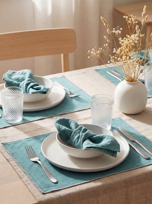 Pack de 2 individuais de mesa/guardanapos lisos 2 em 1 32 x 40 cm - Kiabi Home - Kiabi