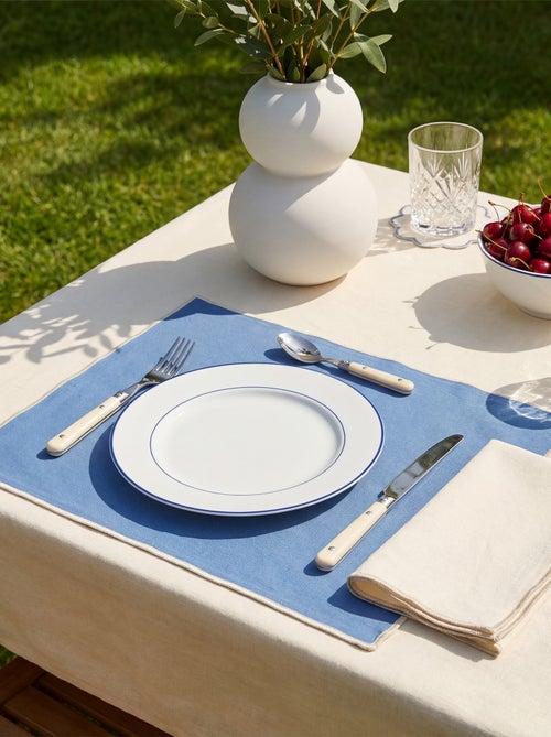 Pack de 2 individuais de mesa/guardanapos lisos 2 em 1 (32x40 cm) - Kiabi Home - Kiabi