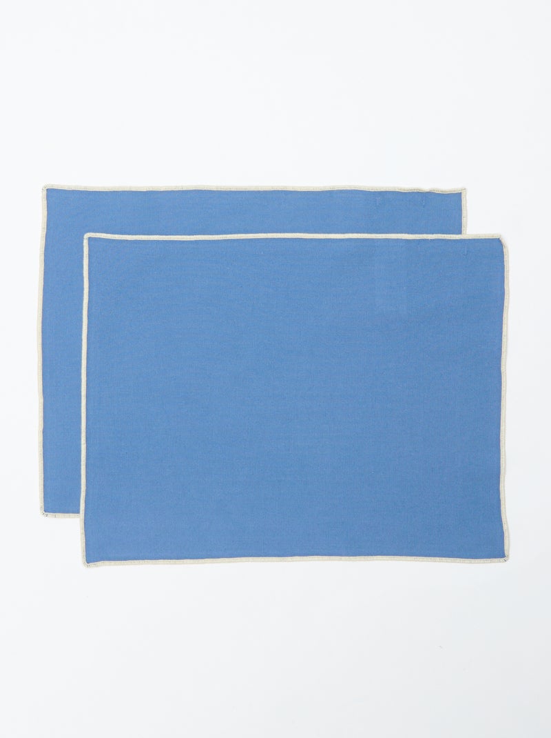 Pack de 2 individuais de mesa/guardanapos lisos 2 em 1 (32x40 cm) - Kiabi Home Azul - Kiabi