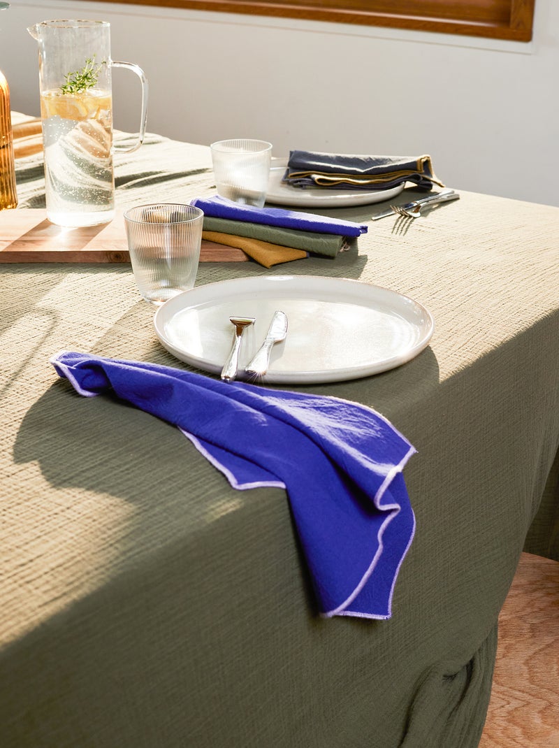 Pack de 2 individuais de mesa/guardanapos lisos 2 em 1 (32x40 cm) - Kiabi Home AZUL - Kiabi