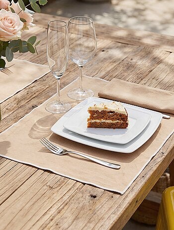 Pack de 2 individuais de mesa/guardanapos lisos 2 em 1 32 x 40 cm - Kiabi Home