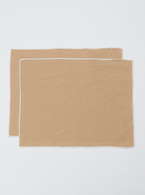 Pack de 2 individuais de mesa/guardanapos lisos 2 em 1 (32x40 cm) - Kiabi Home - Kiabi