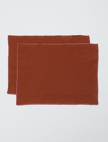 Pack de 2 individuais de mesa/guardanapos lisos 2 em 1 (32x40 cm) - Kiabi Home