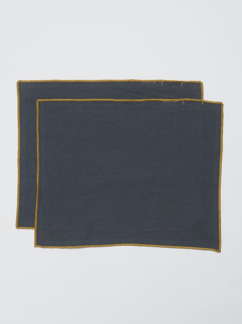 Pack de 2 individuais de mesa/guardanapos lisos 2 em 1 (32x40 cm) - Kiabi Home CINZA - Kiabi