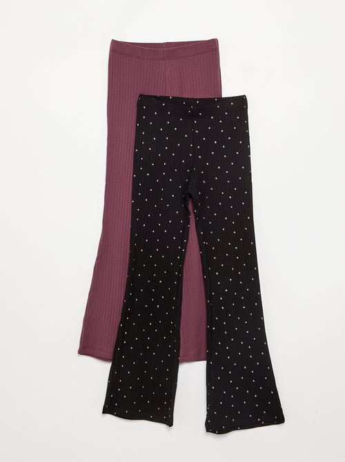 Pack de 2 leggings - 1 liso + 1 estampado - Kiabi