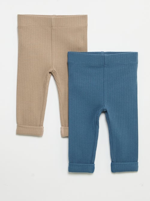 Pack de 2 leggings canelados - Kiabi Pack de 2 leggings canelados - Kiabi