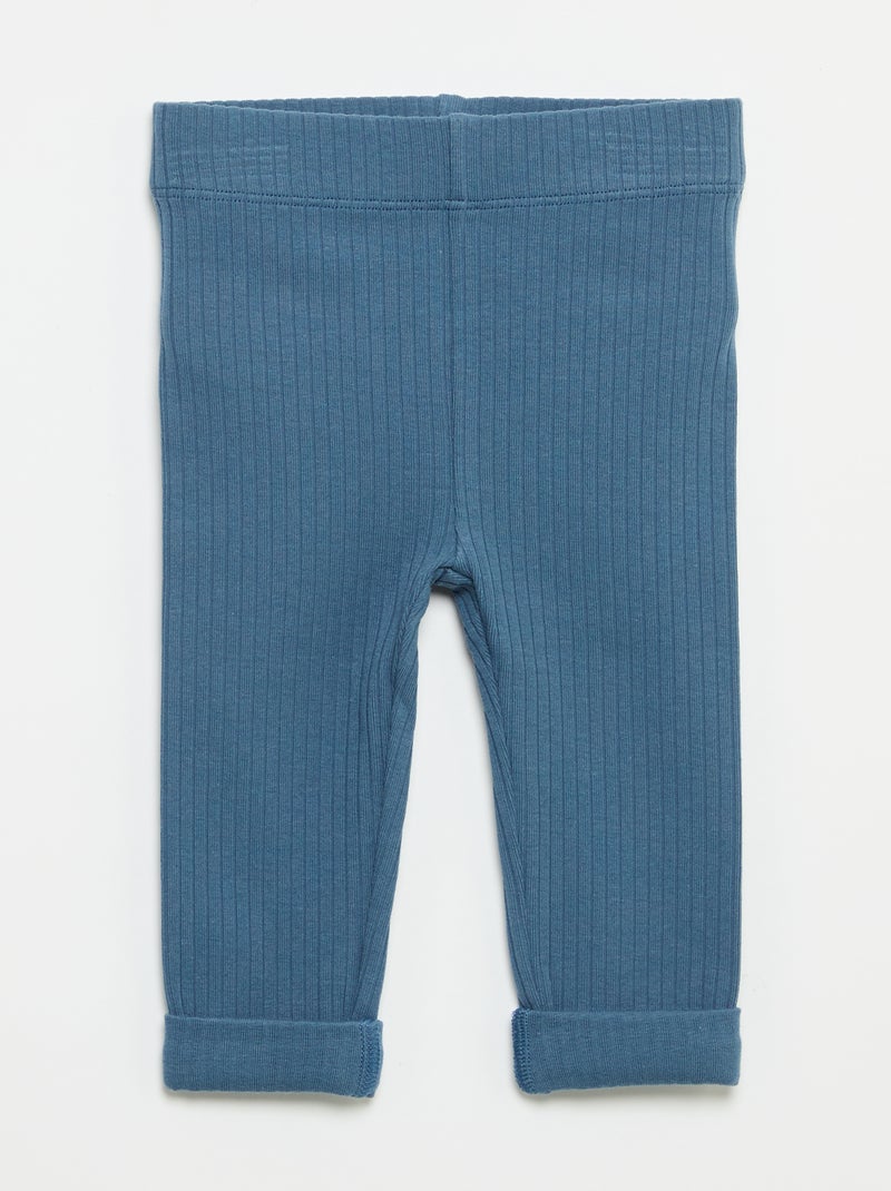Pack de 2 leggings canelados Azul - Kiabi