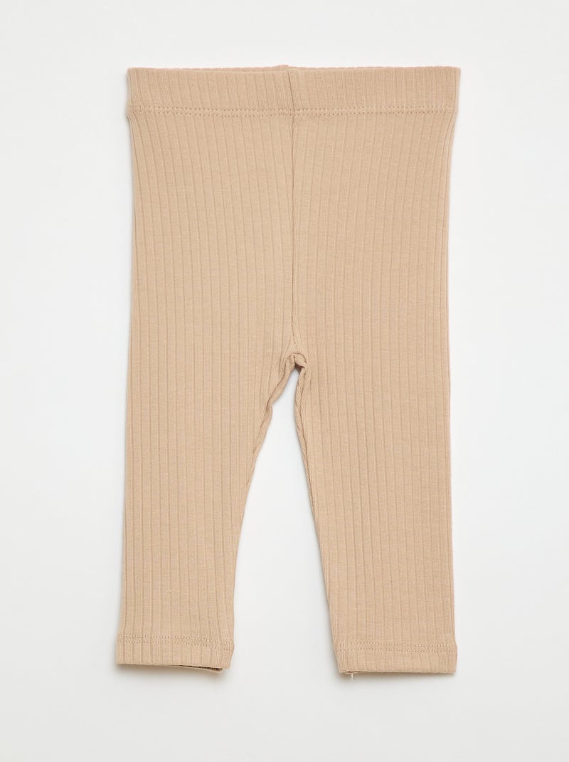 Pack de 2 leggings canelados Bege - Kiabi