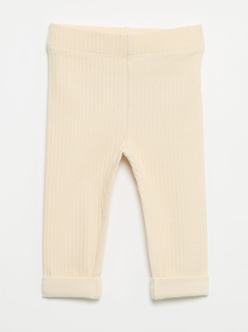 Pack de 2 leggings canelados Bege - Kiabi