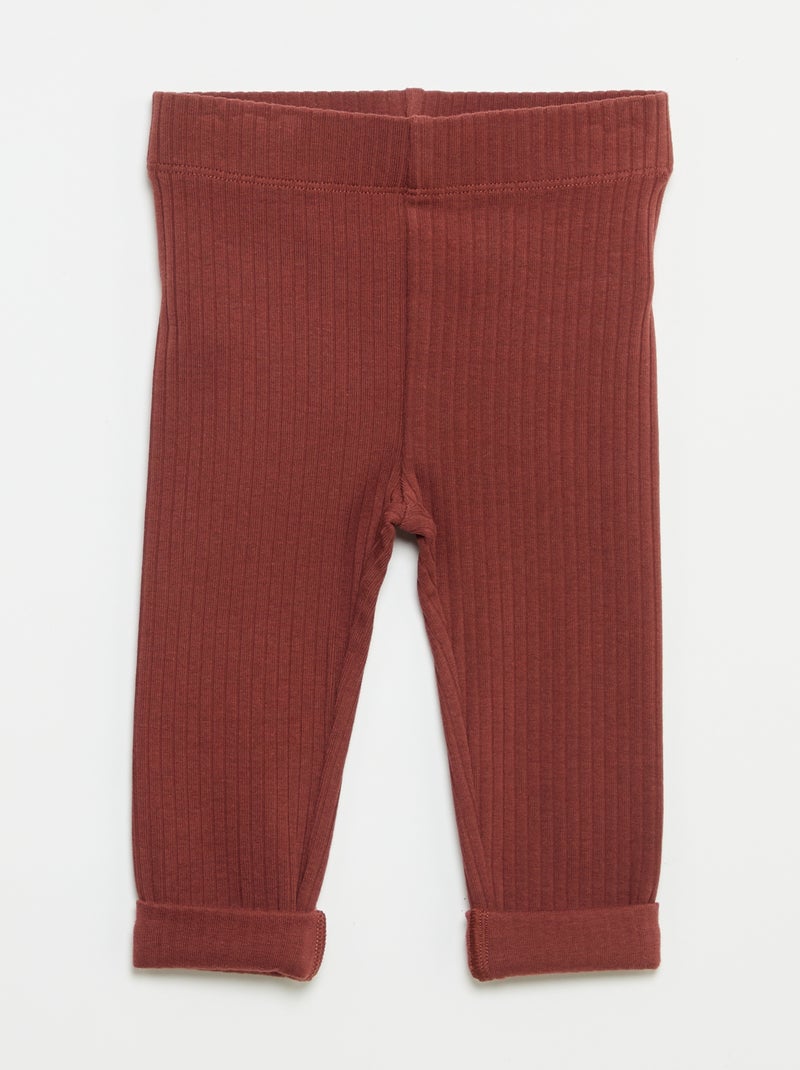 Pack de 2 leggings canelados Bege - Kiabi