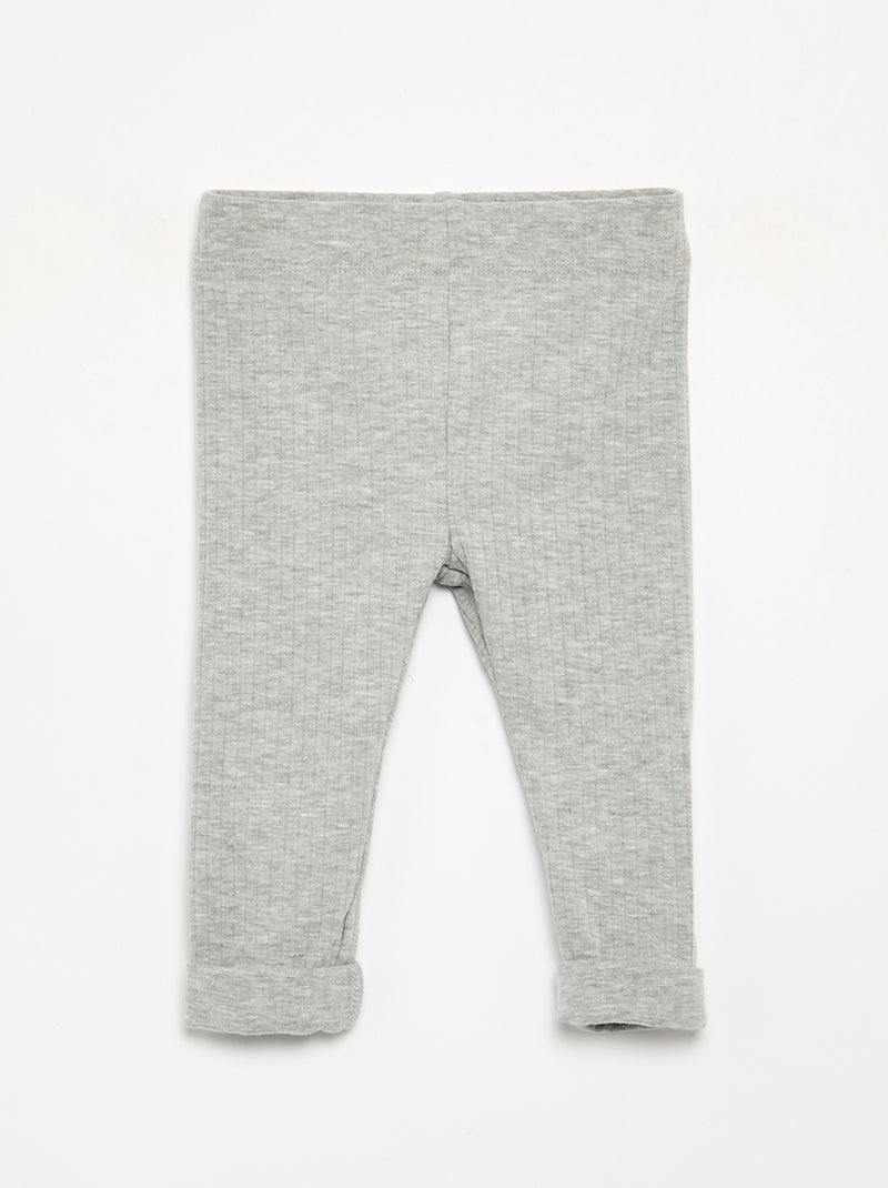 Pack de 2 leggings canelados Bege - Kiabi