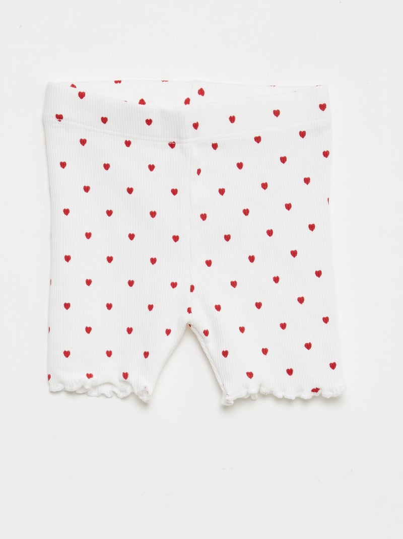 Pack de 2 leggings canelados Branco - Kiabi