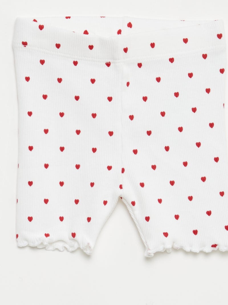 Pack de 2 leggings canelados Branco - Kiabi
