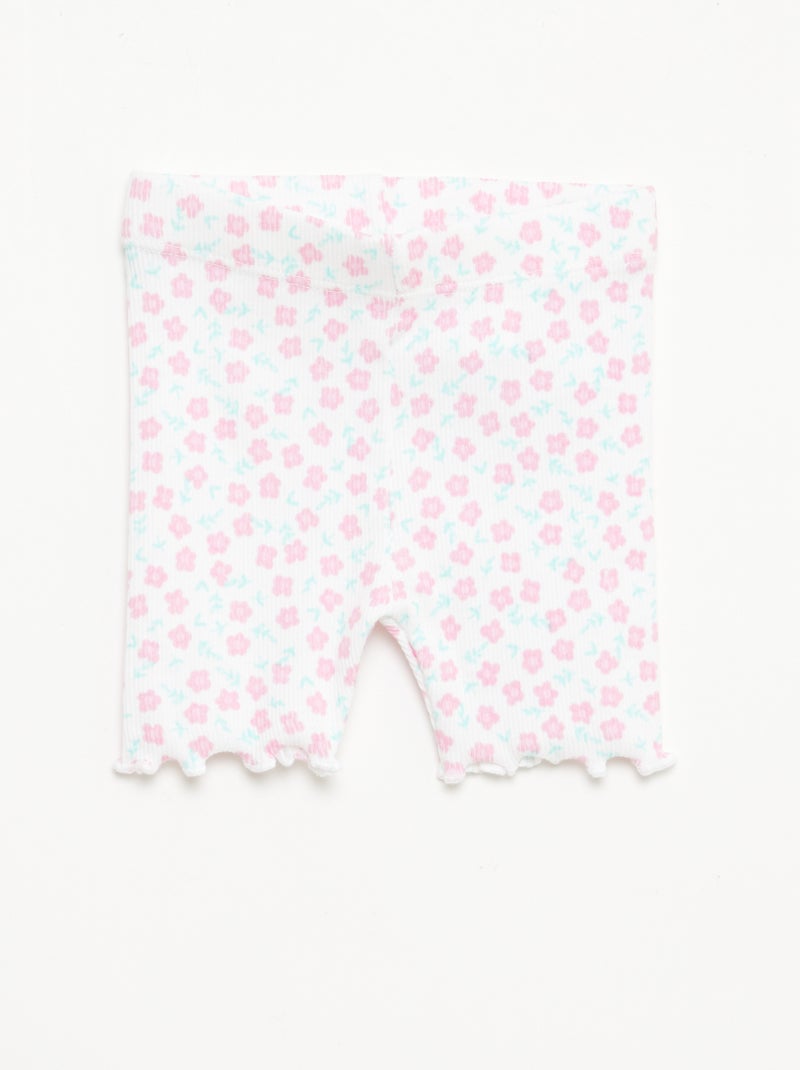 Pack de 2 leggings canelados Branco - Kiabi