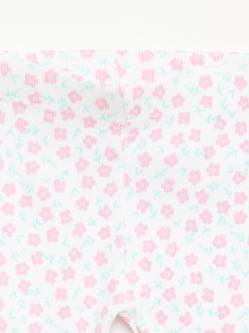 Pack de 2 leggings canelados Branco - Kiabi