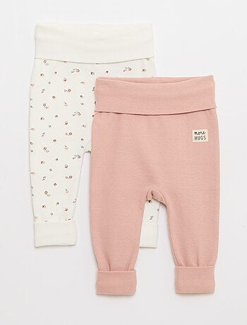 Pack de 2 leggings canelados com dobra - 2 peças