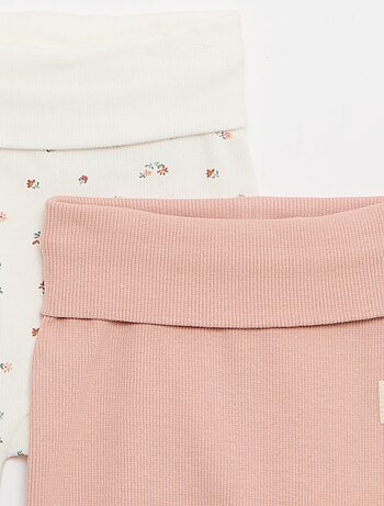 Pack de 2 leggings canelados com dobra - 2 peças