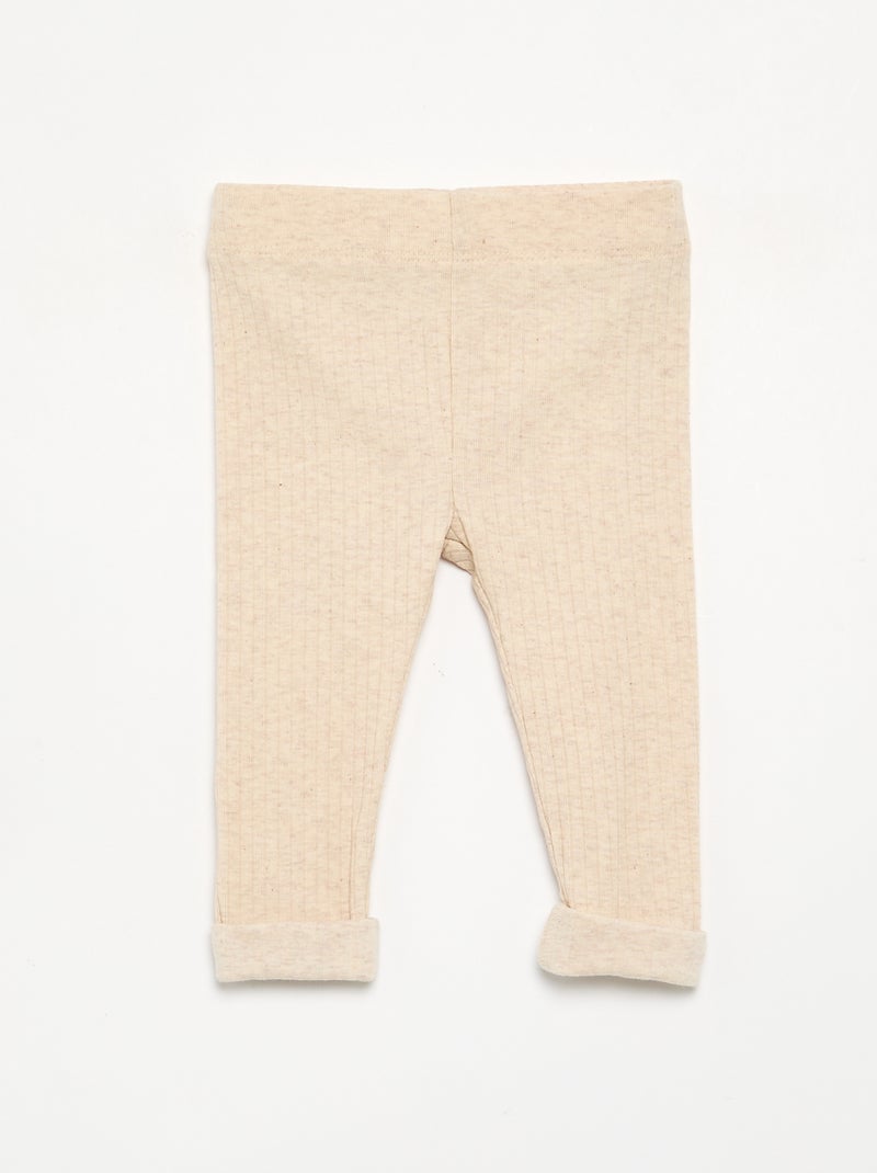 Pack de 2 leggings canelados Verde - Kiabi