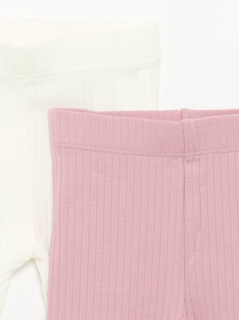 Pack de 2 leggings canelados Violeta - Kiabi