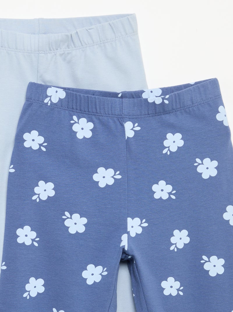 Pack de 2 leggings compridos Azul - Kiabi