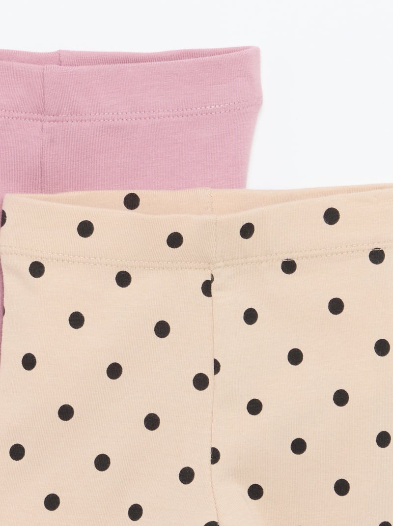 Pack de 2 leggings compridos Bege - Kiabi
