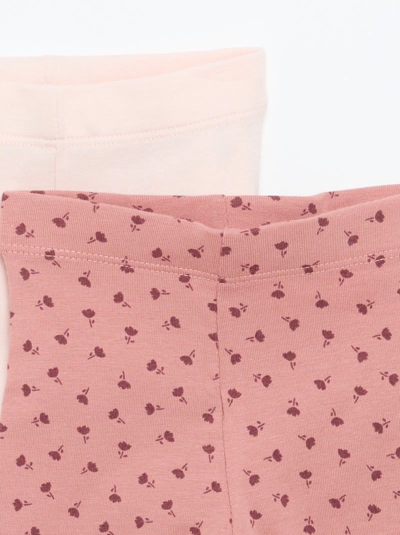 Pack de 2 leggings compridos Rosa - Kiabi