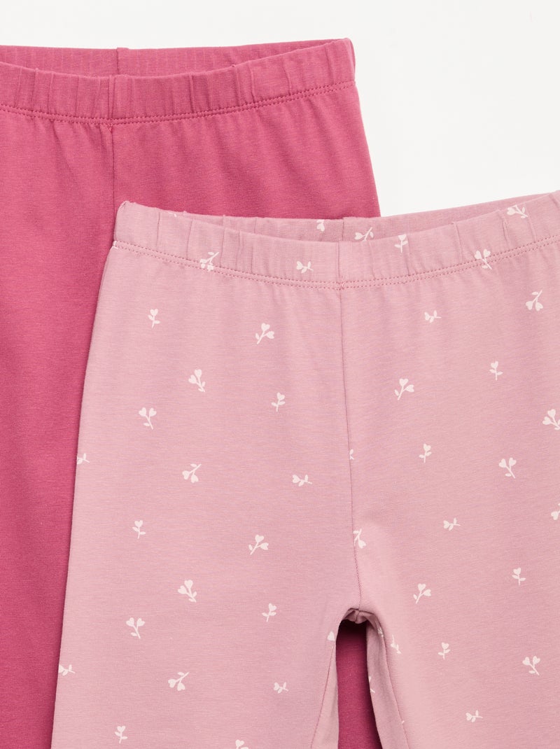 Pack de 2 leggings compridos Rosa - Kiabi