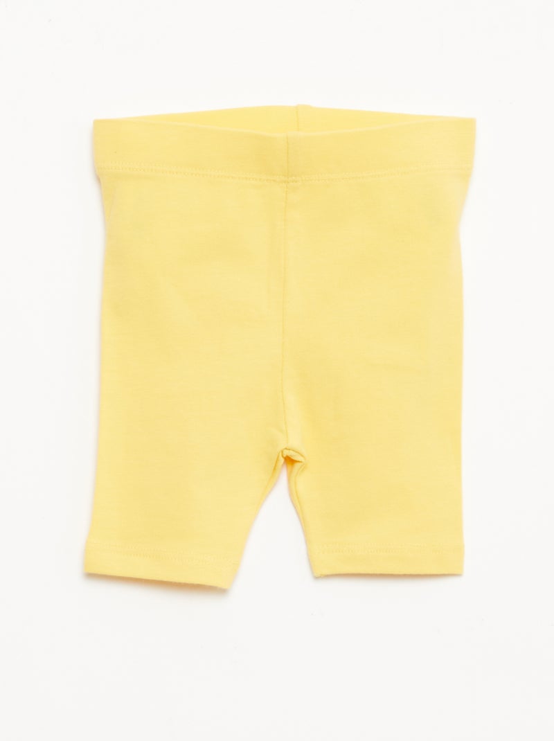 Pack de 2 leggings curtos Amarelo - Kiabi