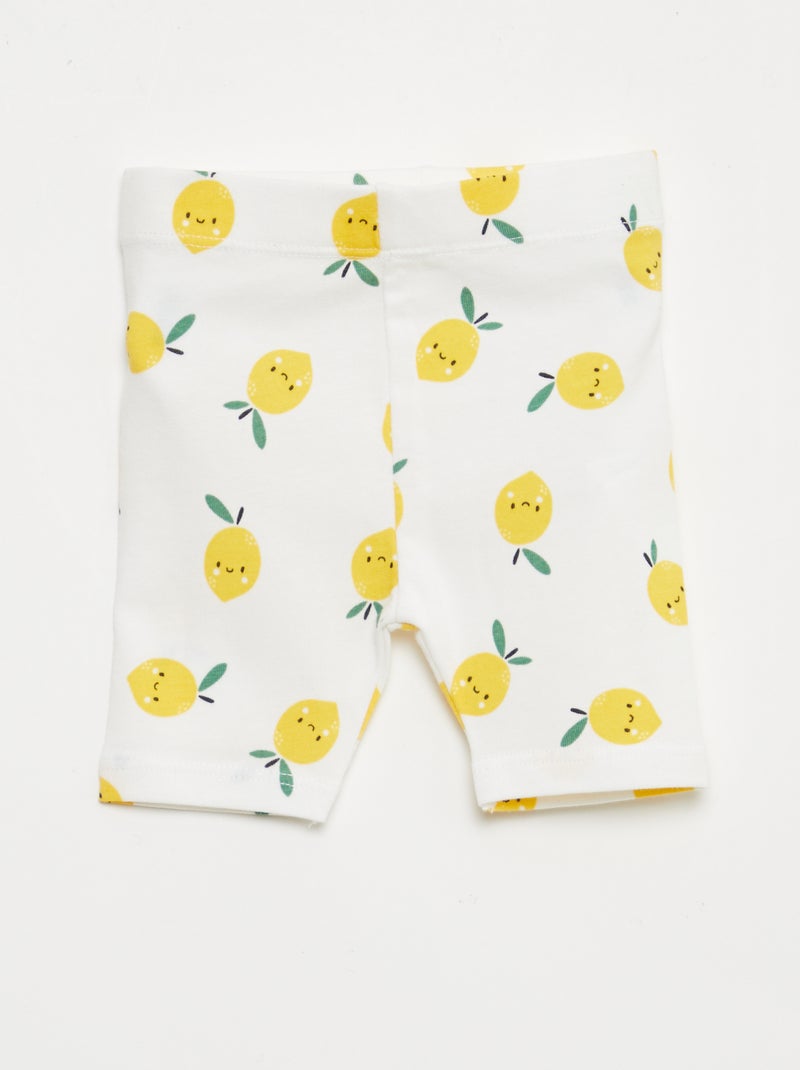 Pack de 2 leggings curtos Amarelo - Kiabi