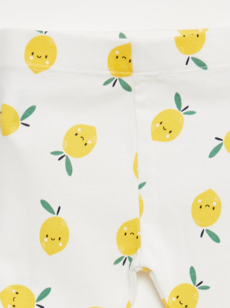 Pack de 2 leggings curtos Amarelo - Kiabi