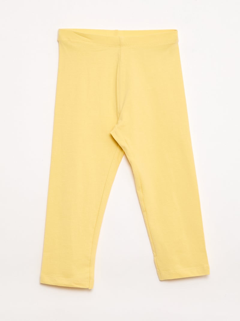 Pack de 2 leggings curtos Amarelo - Kiabi