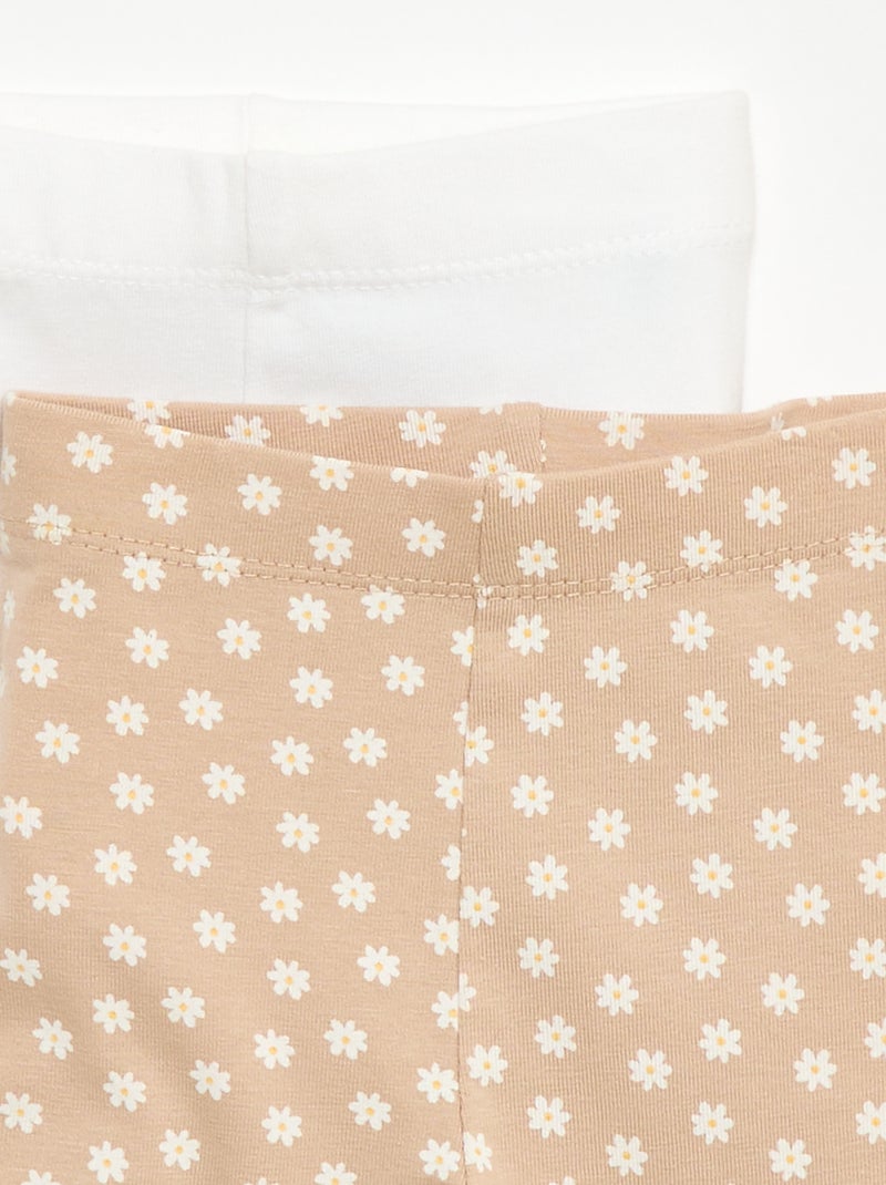 Pack de 2 leggings curtos Bege - Kiabi