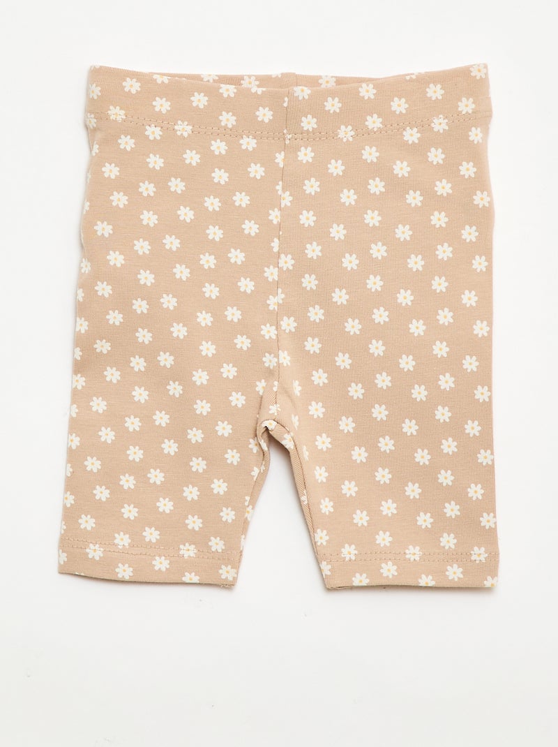 Pack de 2 leggings curtos Bege - Kiabi