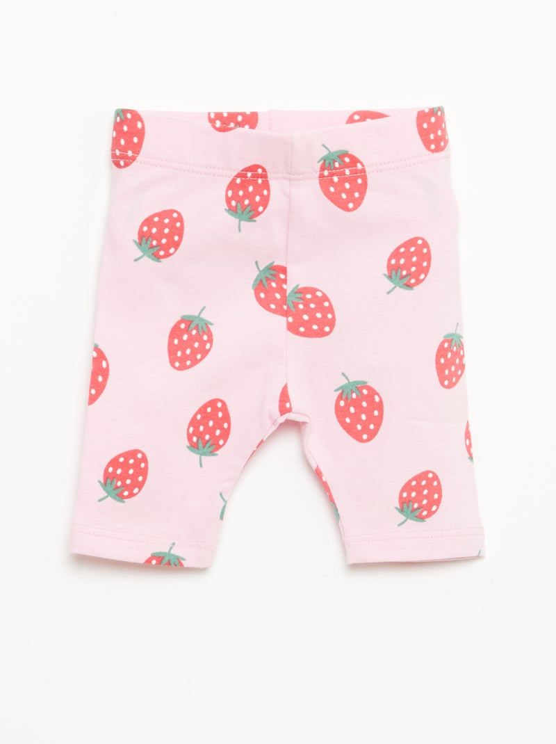 Pack de 2 leggings curtos Rosa - Kiabi