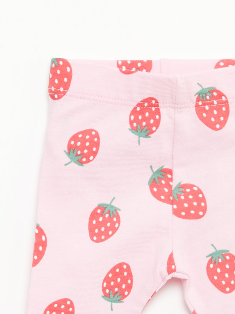 Pack de 2 leggings curtos Rosa - Kiabi