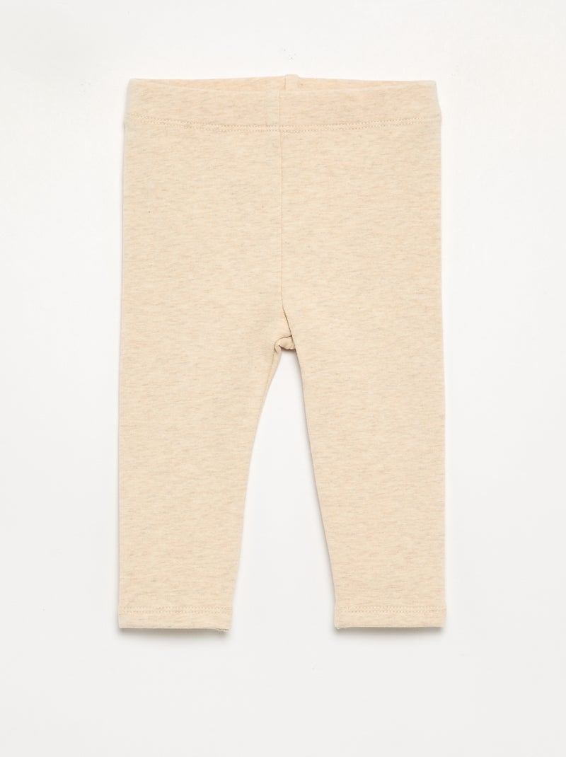 Pack de 2 leggings de moletão Bege - Kiabi
