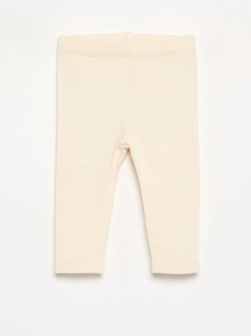 Pack de 2 leggings de moletão Bege - Kiabi