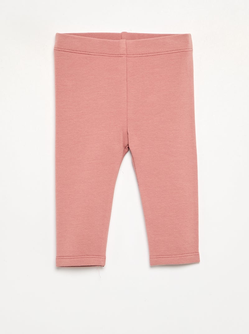 Pack de 2 leggings de moletão Rosa - Kiabi
